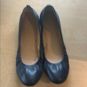 JCrew Navy Blue Anya Leather Flats